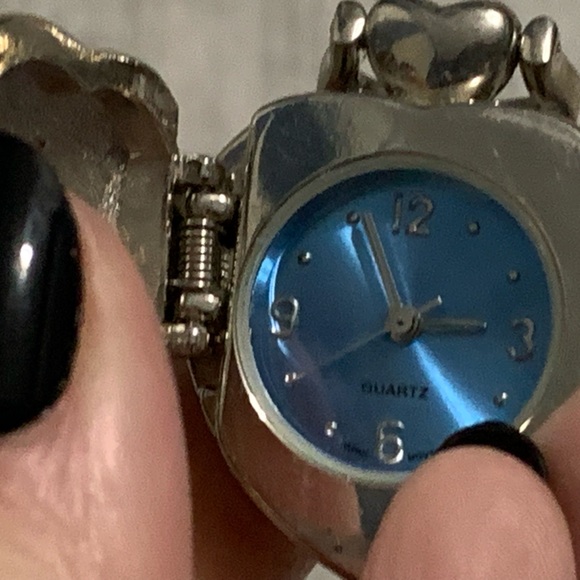 Vintage Turquoise Heart Shaped Watch Locket Pendant - Picture 5 of 5